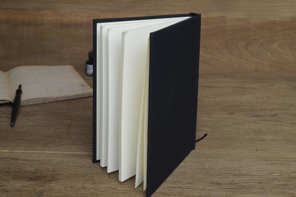Black linen classy notebook holiday record stationery spelling